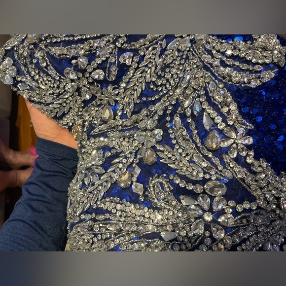 Portia and Scarlett Dresses Sequin and Rhinestone Gown Cobalt Blue Size:6 - Picture 14 of 14